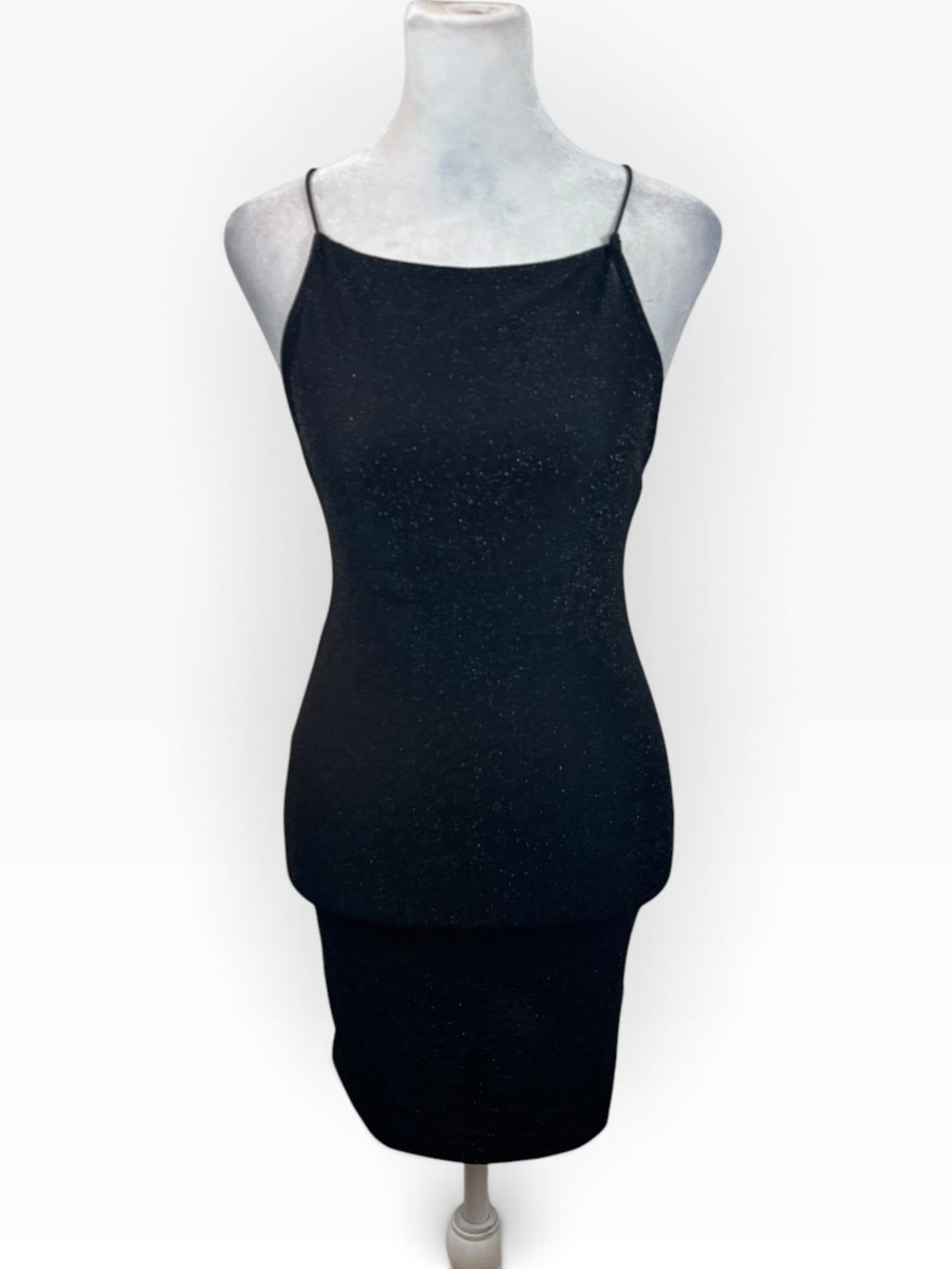 Brand new with Tags Elodie Brand Black and Silver Open Back Mini Dress Small - Picture 2 of 11